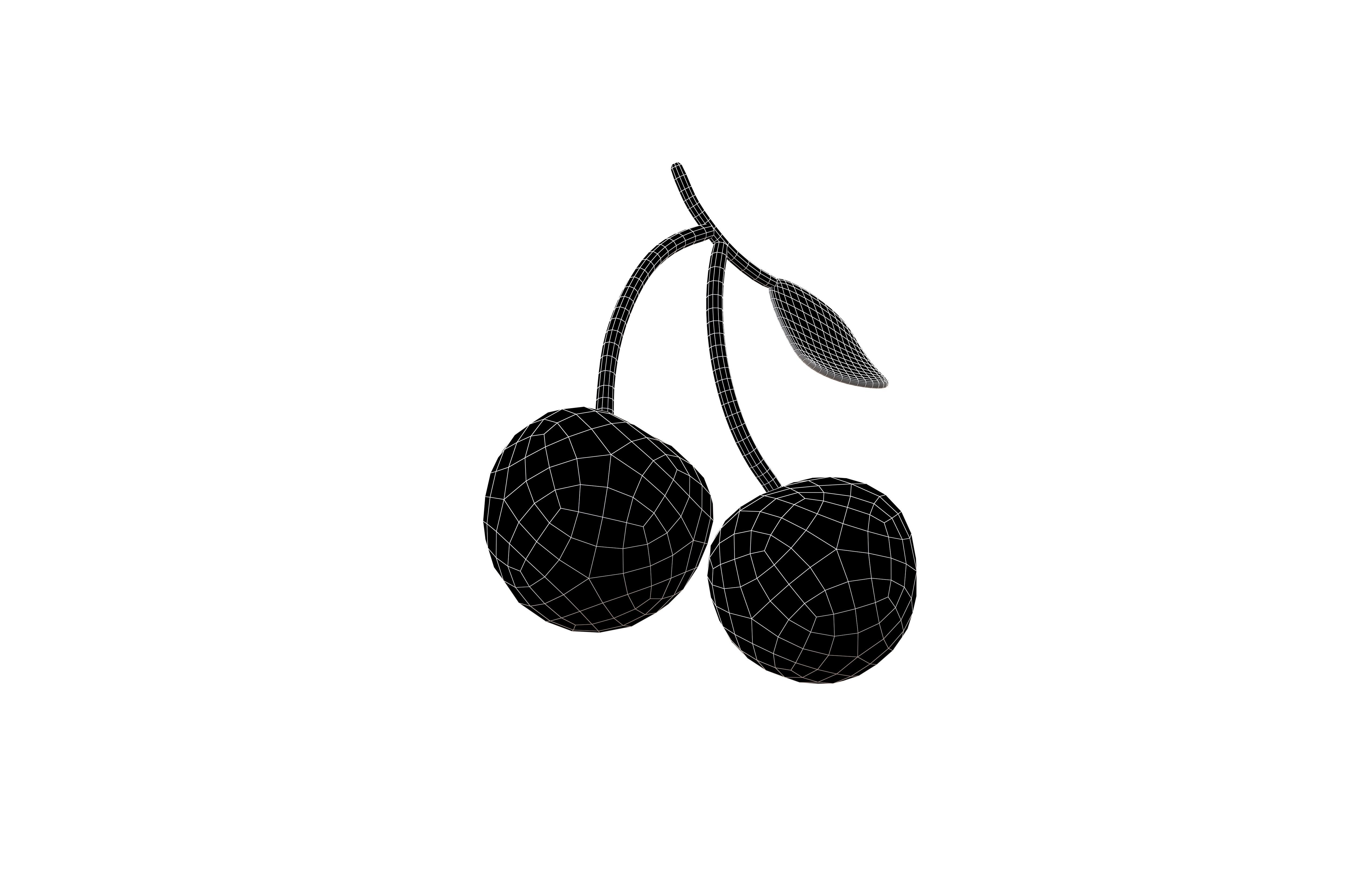 Cartoon Cherries v1 003 Low-poly 3D model_7