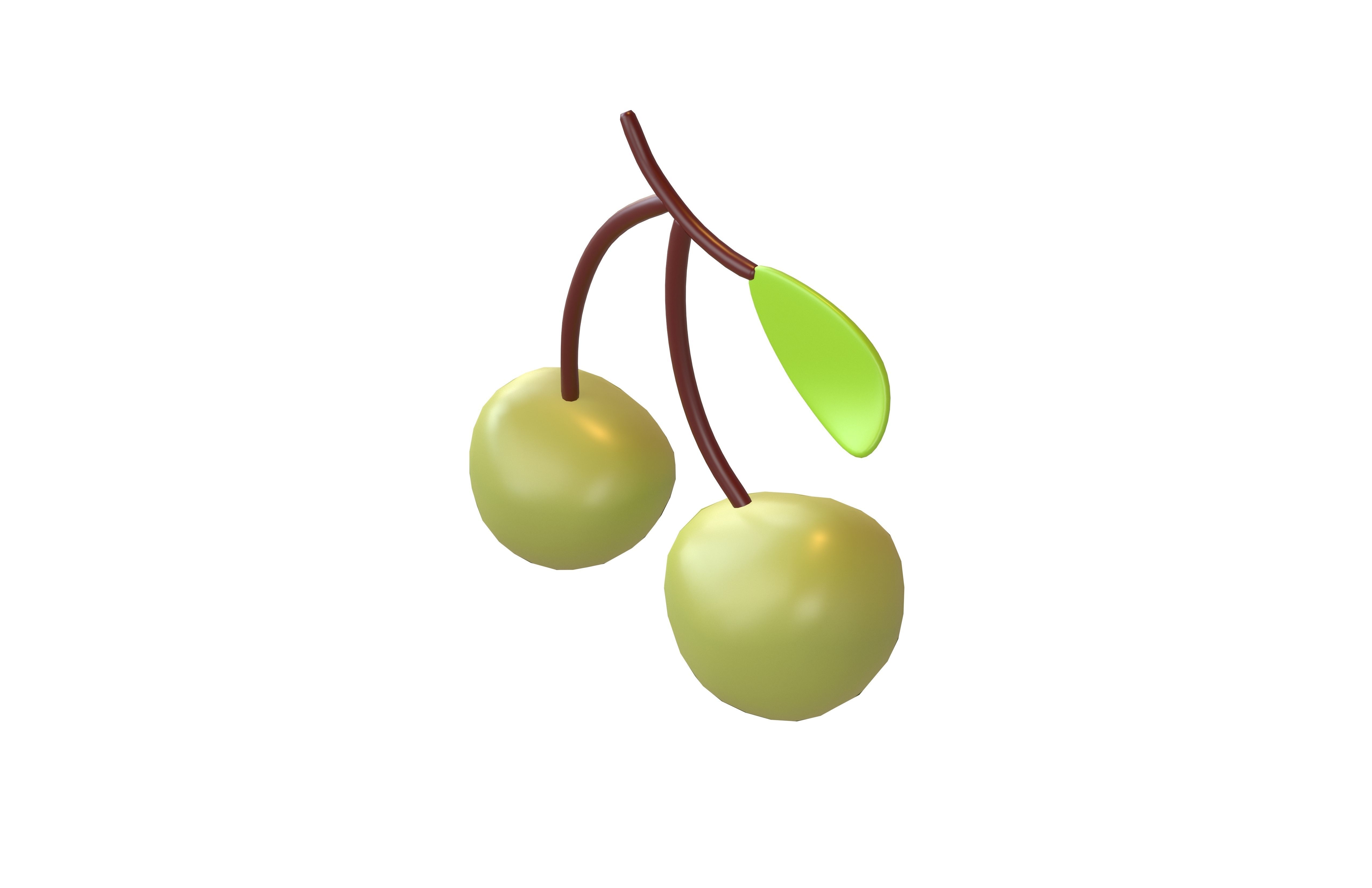 Cartoon Cherries v1 003 Low-poly 3D model_3