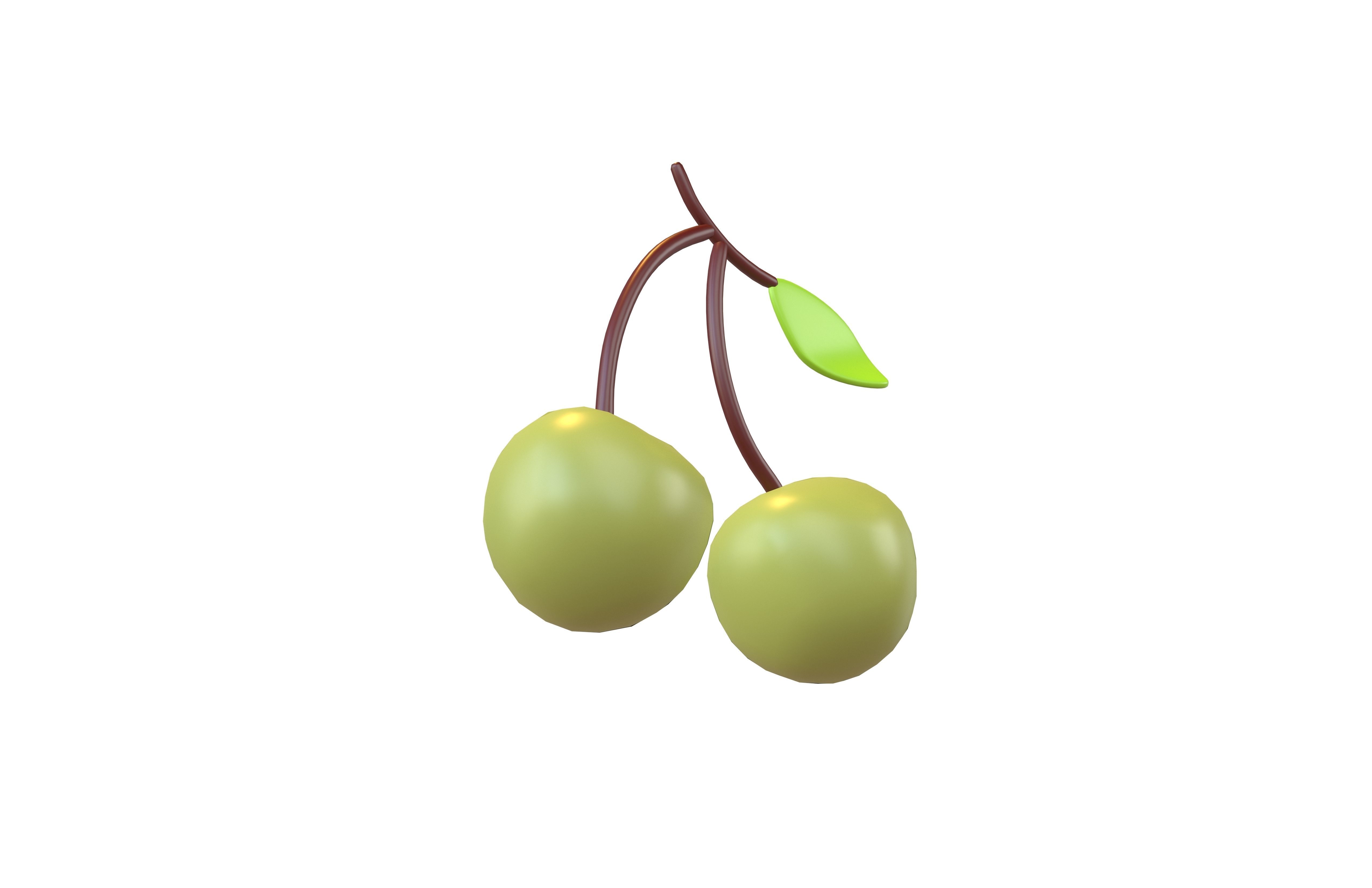 Cartoon Cherries v1 003 Low-poly 3D model_1