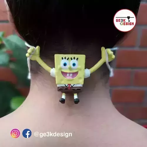 Sponge Bobs 3d Ear Saver- Salvaorejas 3d Bob Esponja 3D print model
