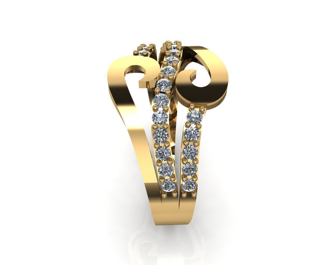 Elegant engagement ring 3D print model_2