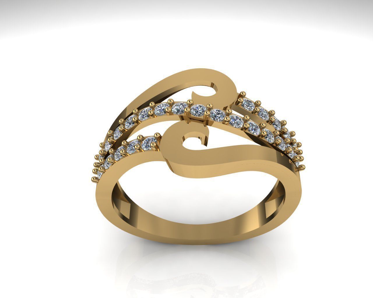 Elegant engagement ring 3D print model_1