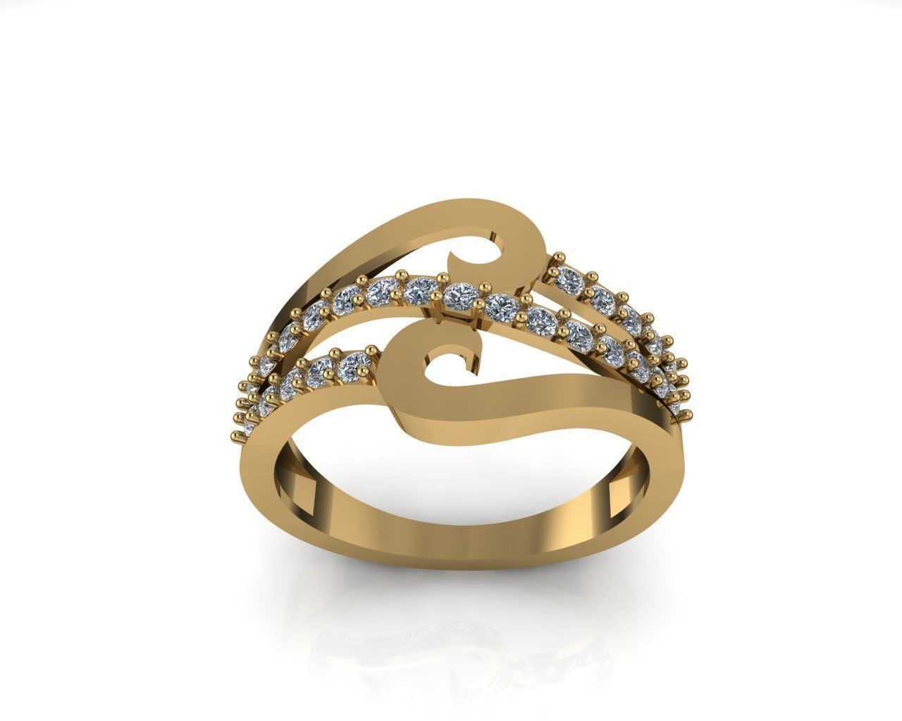 Elegant engagement ring 3D print model_5