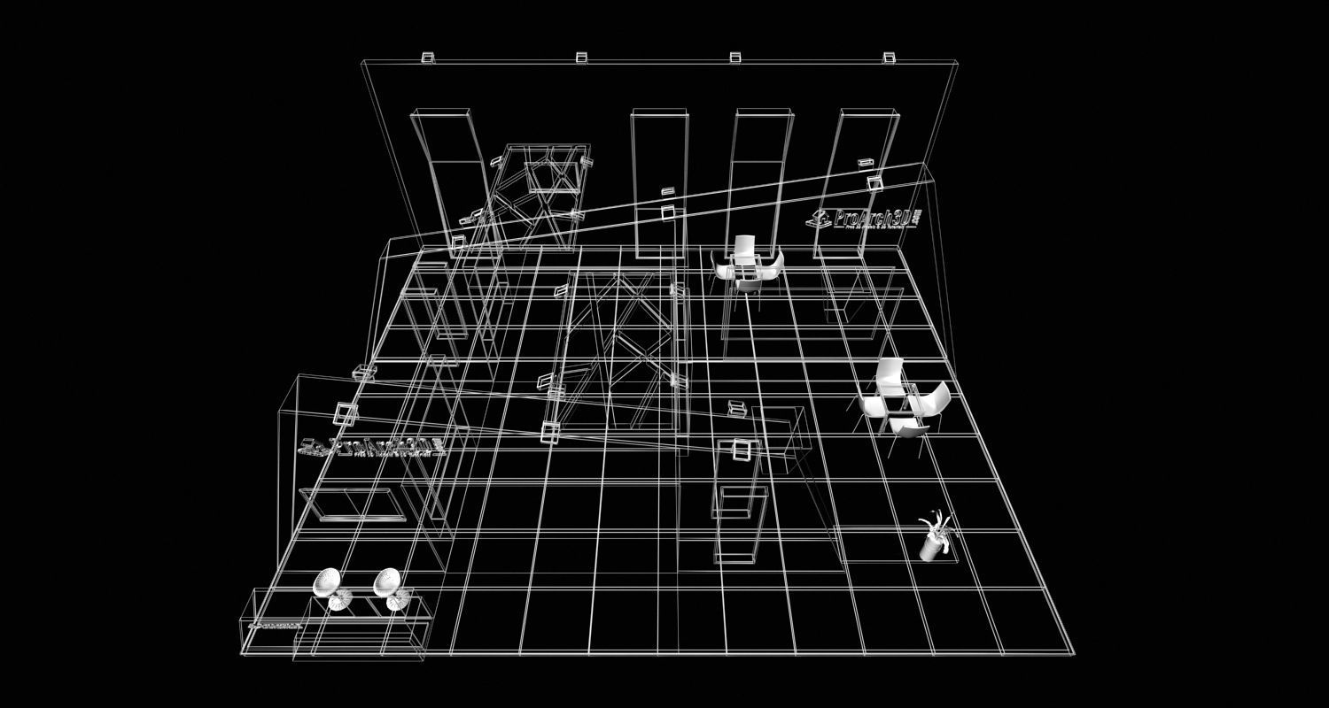 Exhibition Stall 3D Model 12 Mtr X 10 Mtr 3 Sides Open 3D model_18
