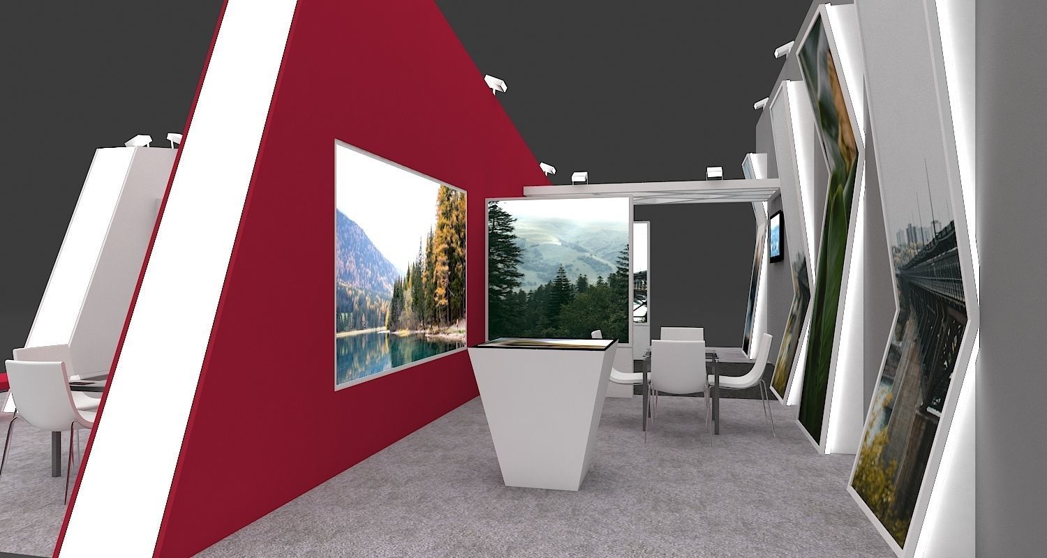 Exhibition Stall 3D Model 12 Mtr X 10 Mtr 3 Sides Open 3D model_12