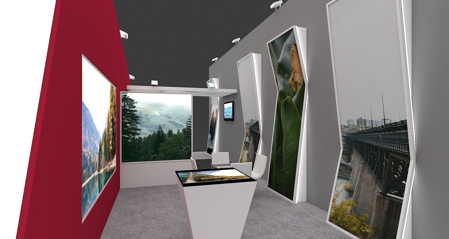 Exhibition Stall 3D Model 12 Mtr X 10 Mtr 3 Sides Open 3D model_13