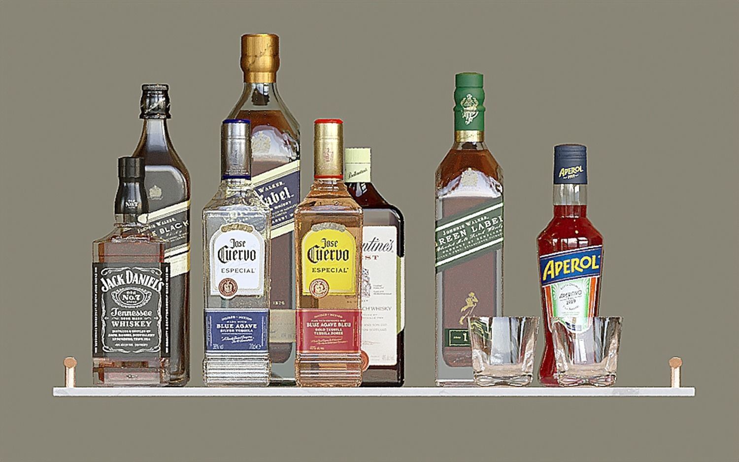 Bottles - Bar 3D model_1