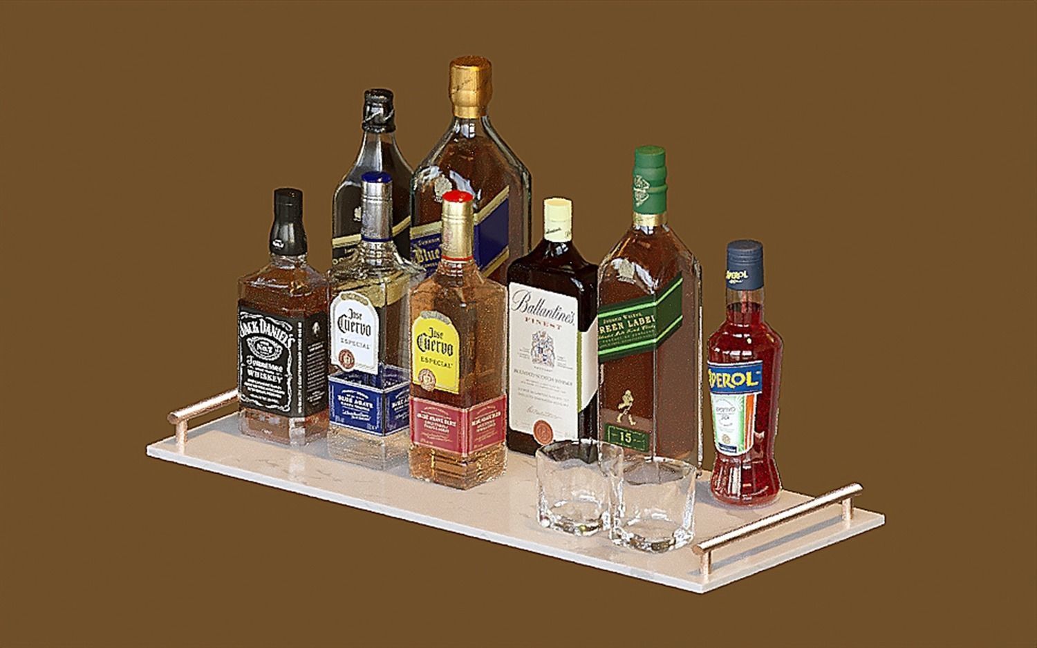 Bottles - Bar 3D model_2