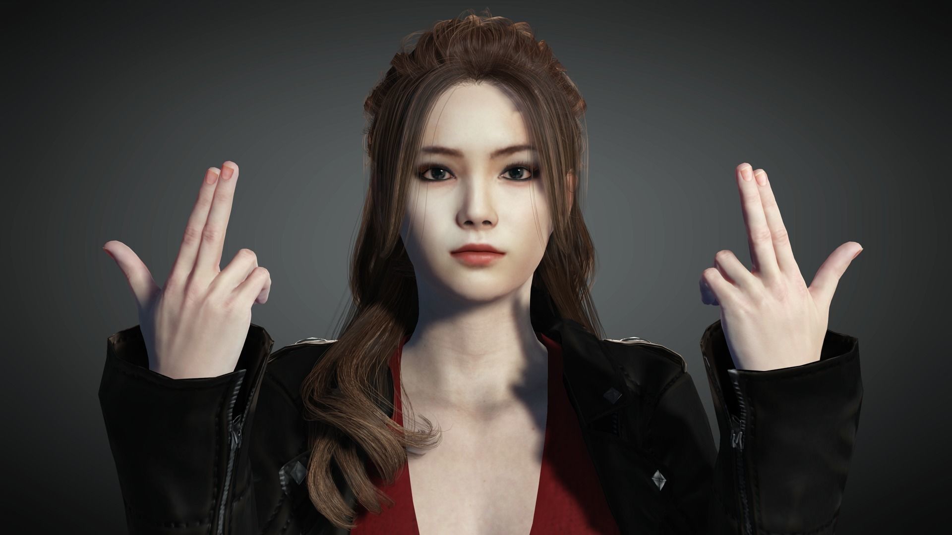 AAA Realistic Female Character 06 Low-poly 3D model_13