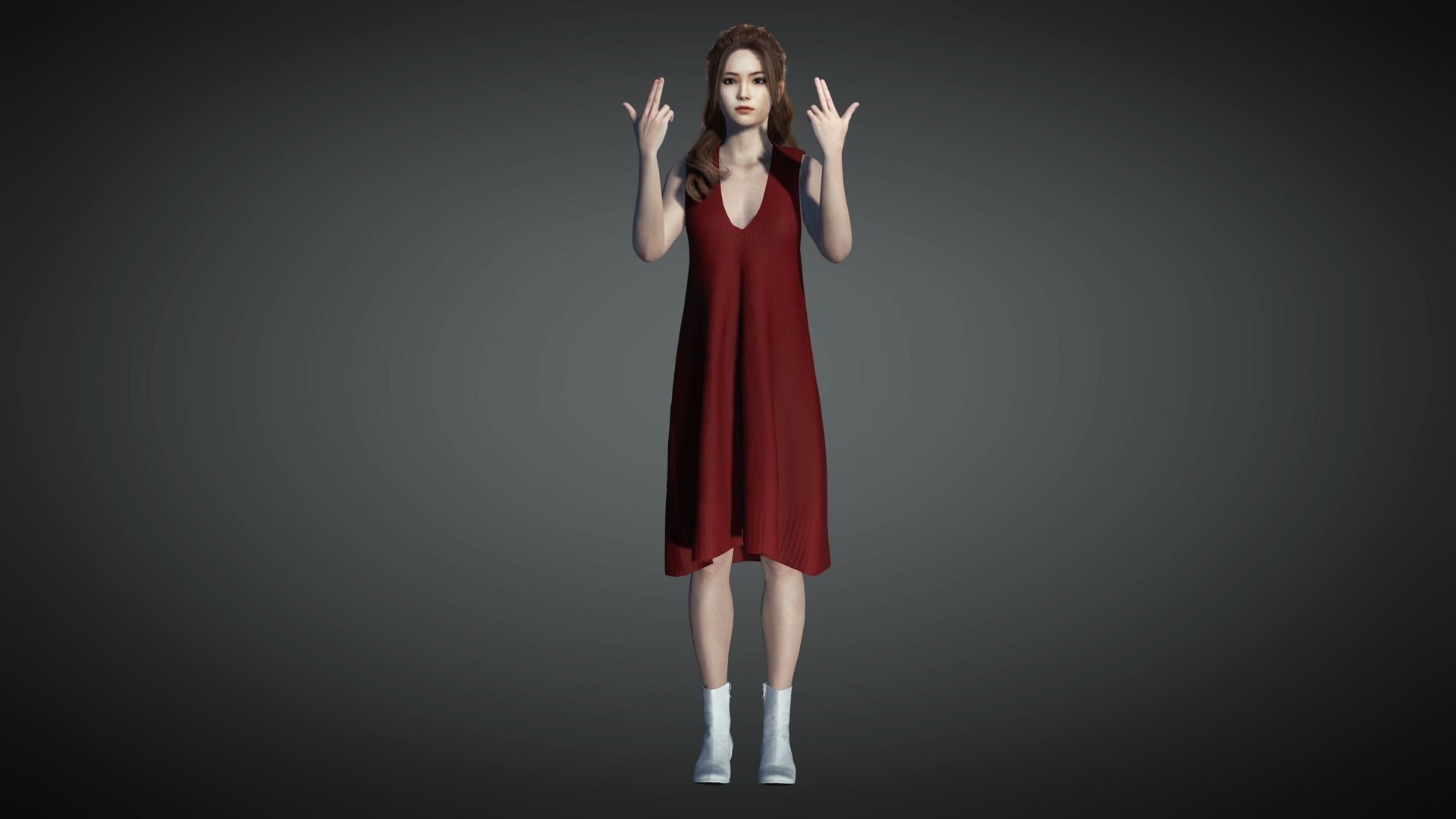 AAA Realistic Female Character 06 Low-poly 3D model_4