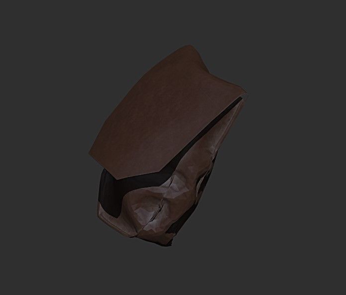 small leather bag Low-poly 3D model_1