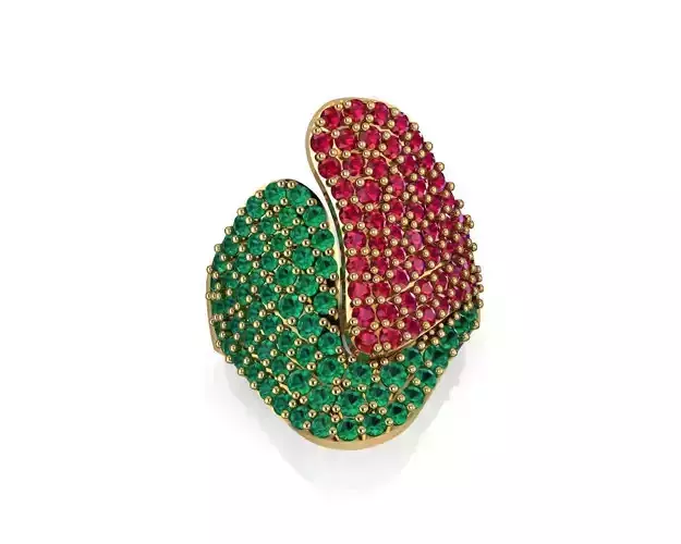 ruby emerald luxuy design ring