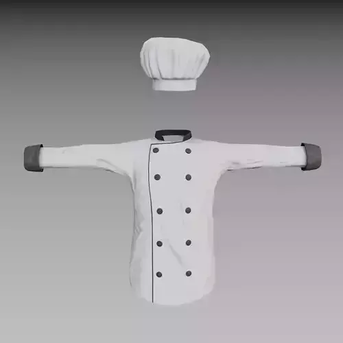 Chaqueta de chef - clothing - low poly Low-poly 3D model