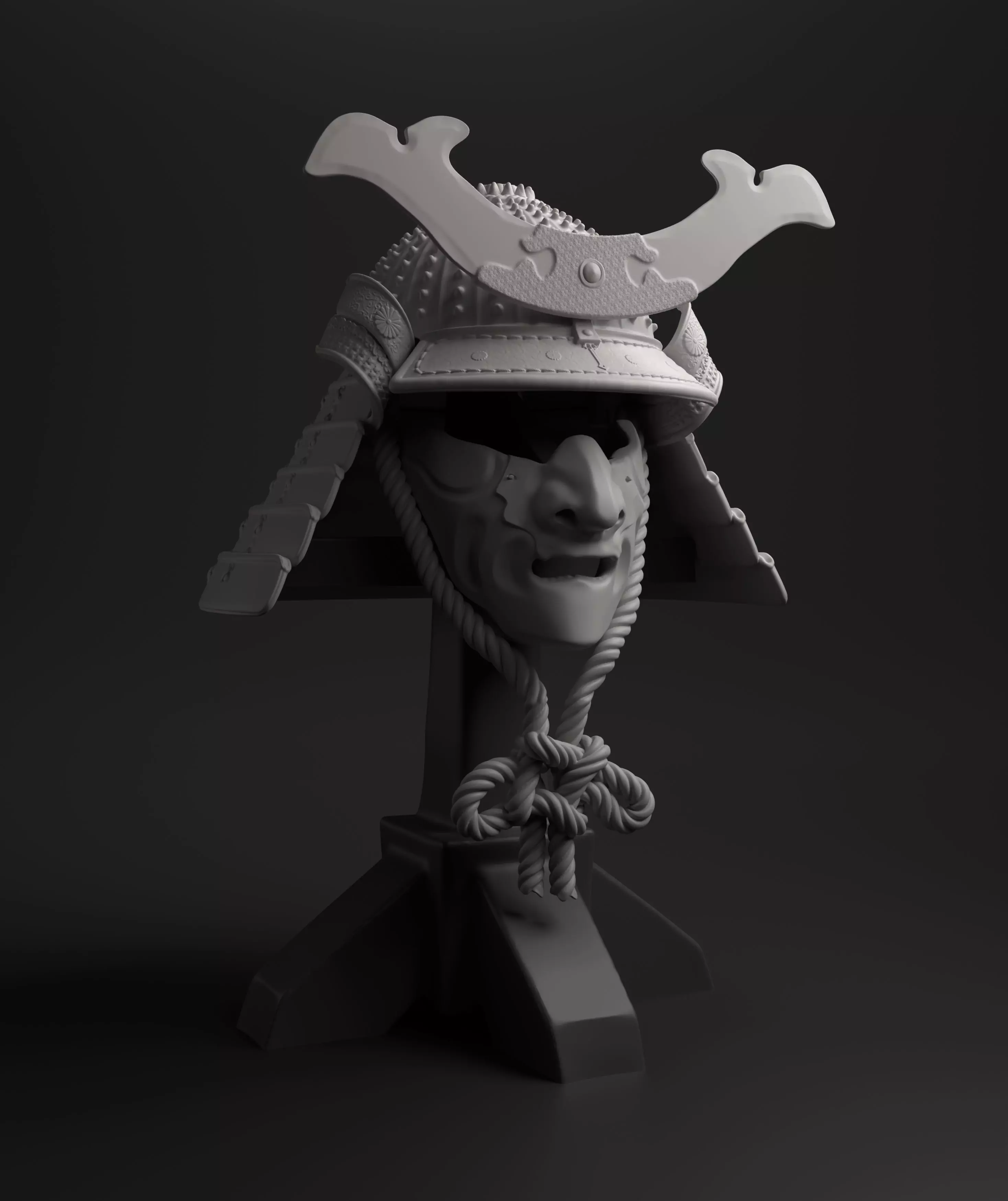 Samurai helmet Kabuto intended for 3D printing 3D print model