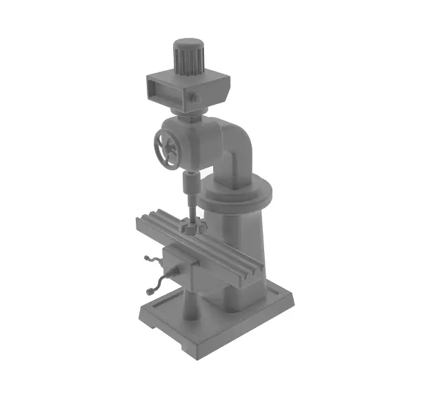 Milling Machine Low-poly 3D model