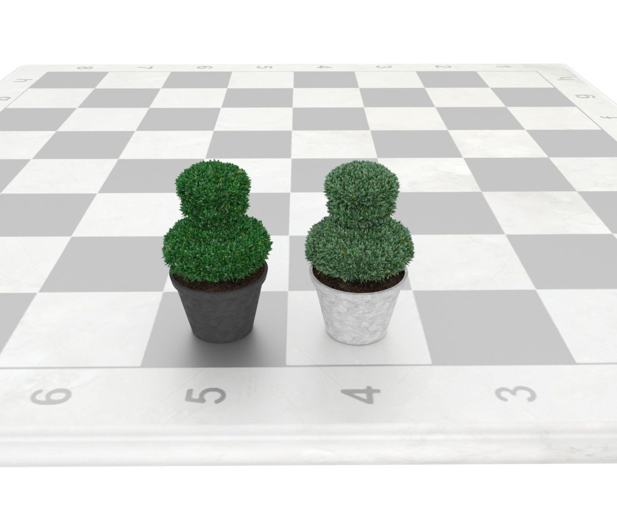 Boxwood in pawn form Low-poly 3D model_8
