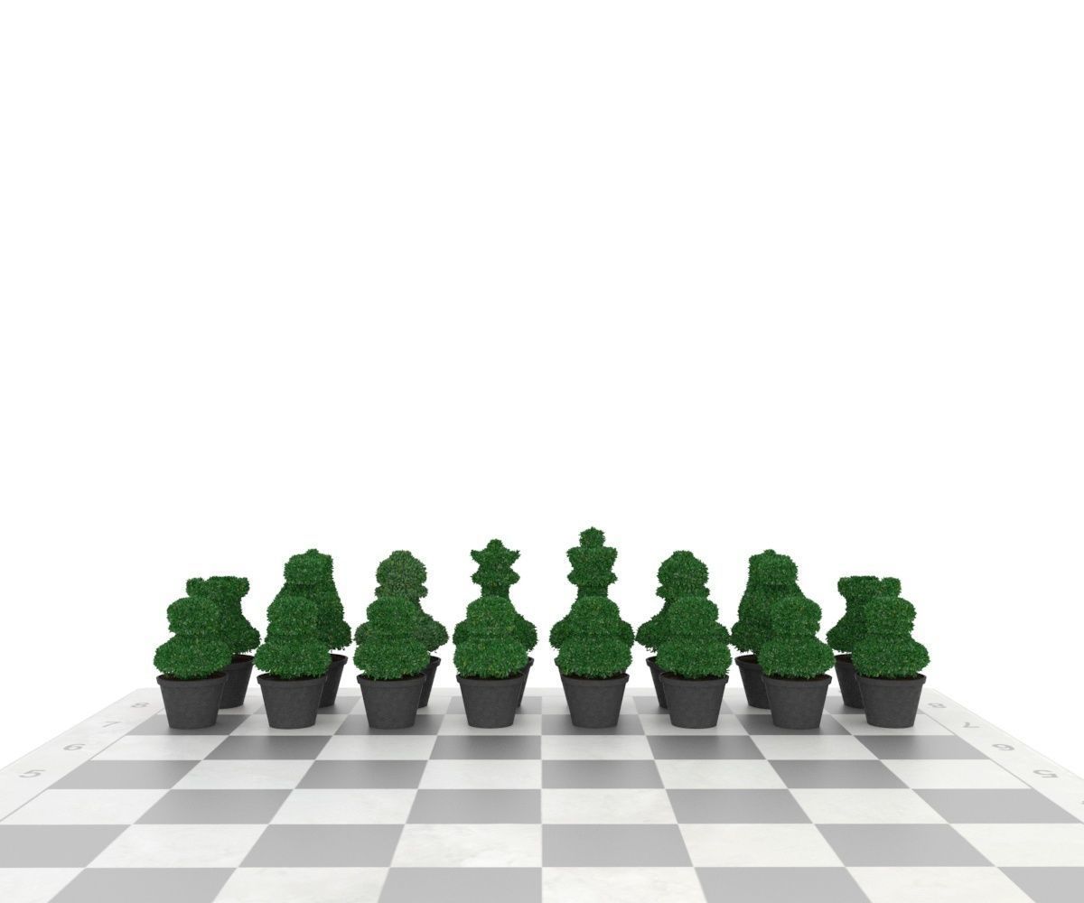 Boxwood in pawn form Low-poly 3D model_12
