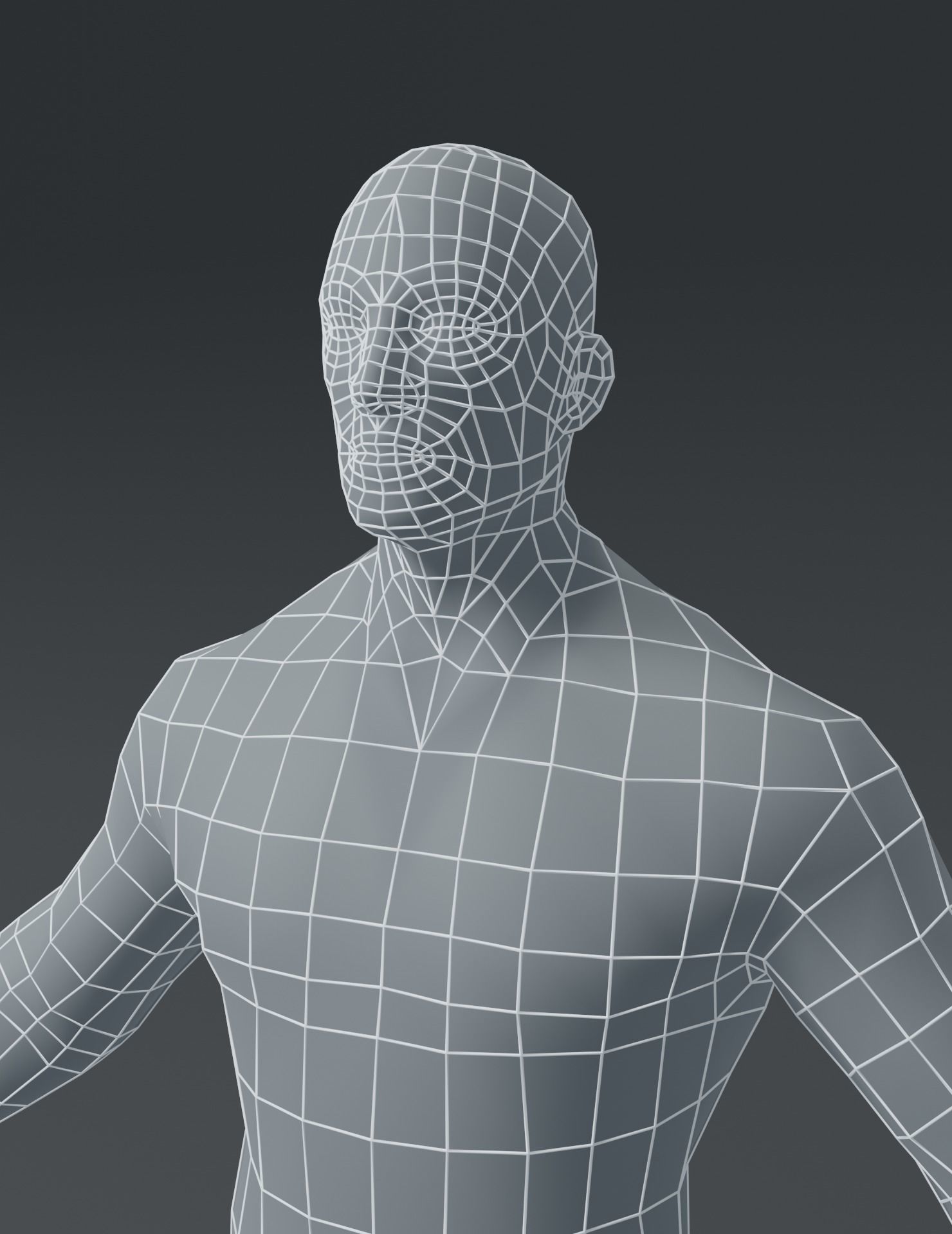 Male and Female Body Base Mesh 3D Model Low-poly 3D model_6