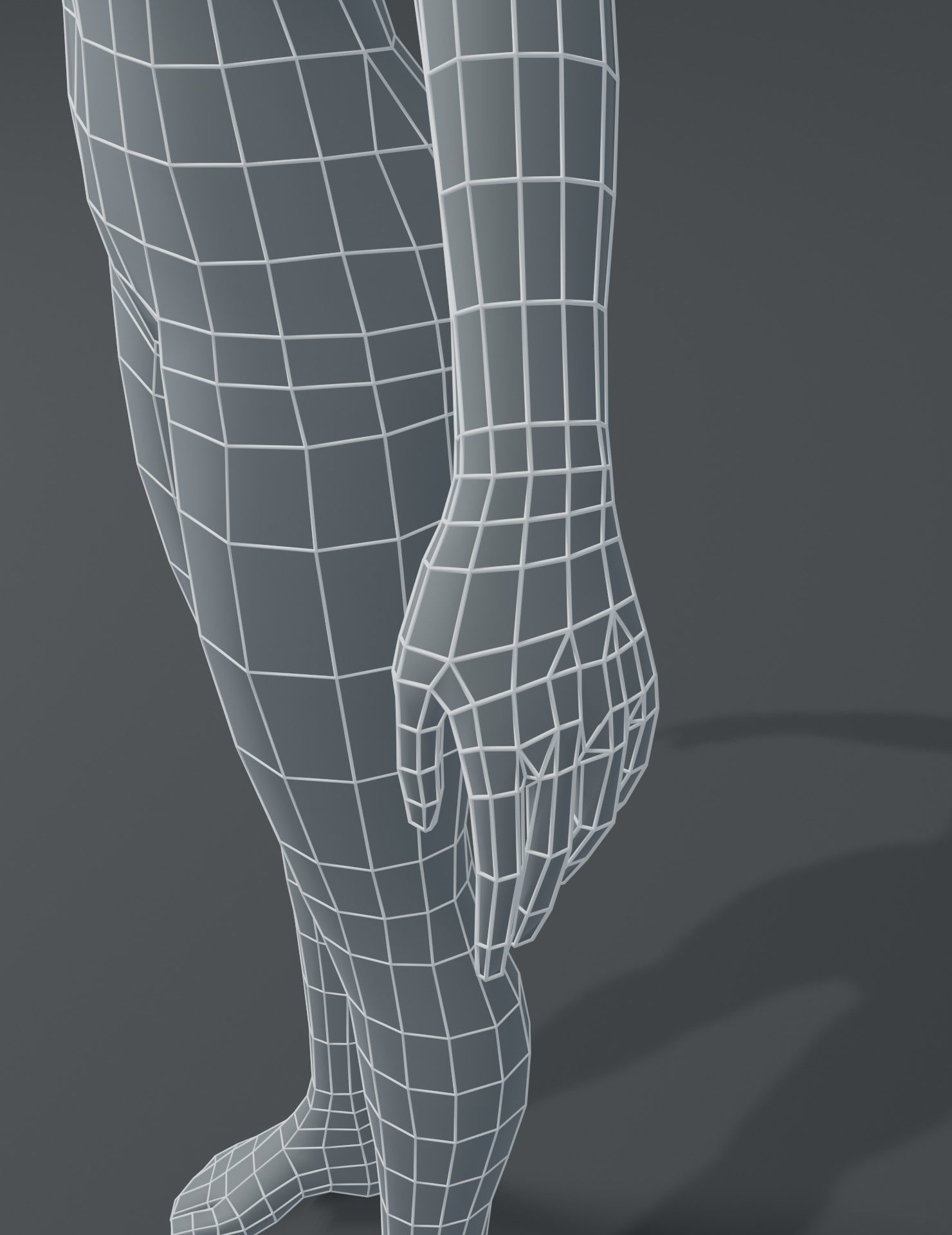 Male and Female Body Base Mesh 3D Model Low-poly 3D model_33