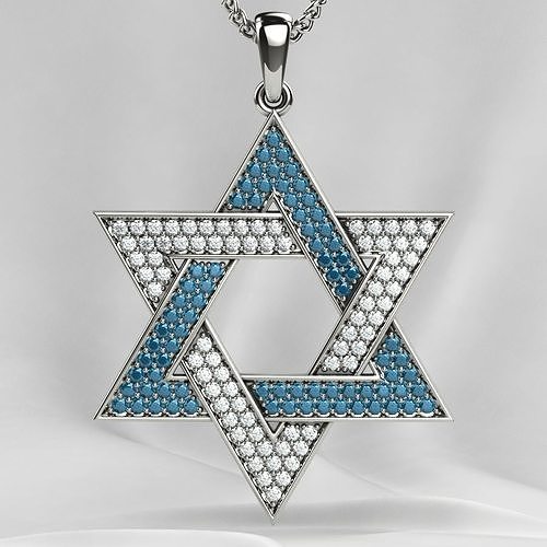 Star of David Gold Pendant 3D print model