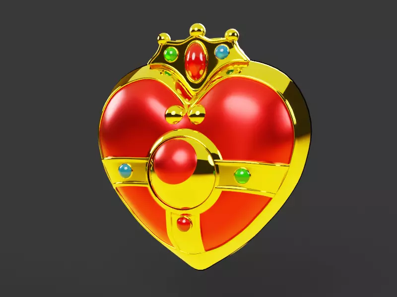Animated High Poly Cosmic Heart Compact 3D model_0