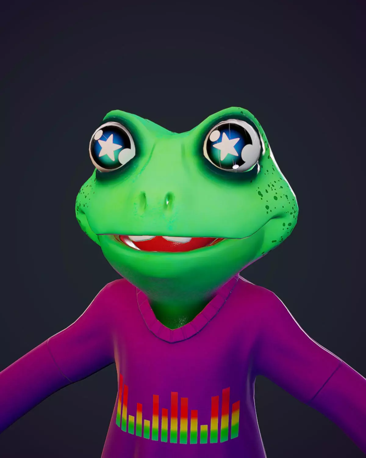 Stylized frog textures not included Free low-poly 3D model_0