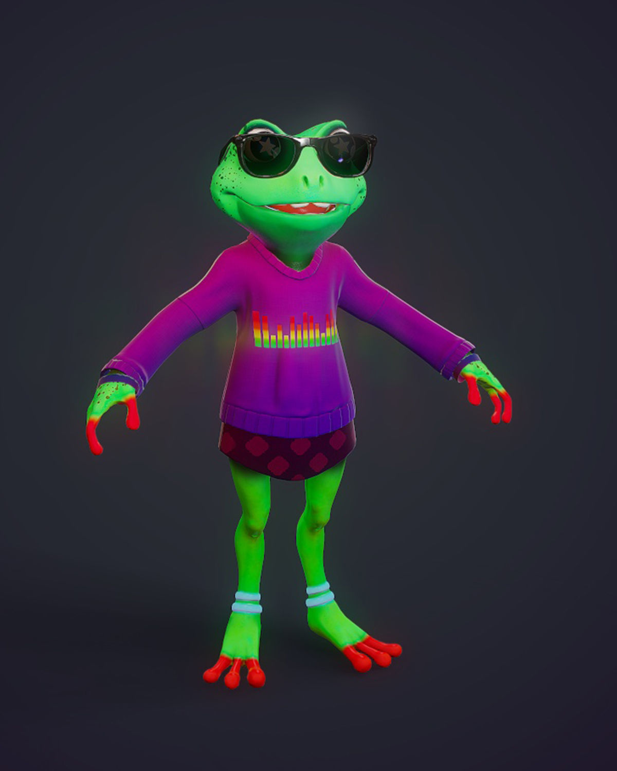 Stylized frog textures not included Free low-poly 3D model_5