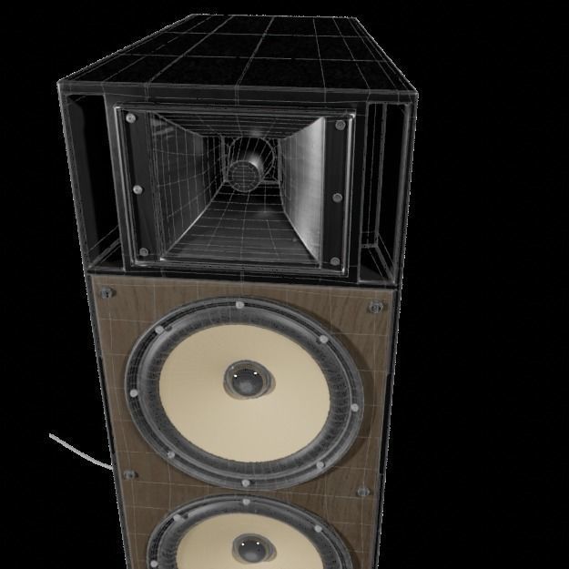 Vintage hi-fi Domestic-Professional Loudspeaker Beam P-2100 3D model_5