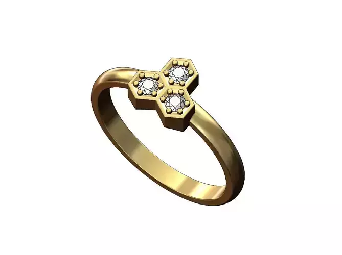 Diamond triangular motif band US sizes 5to9