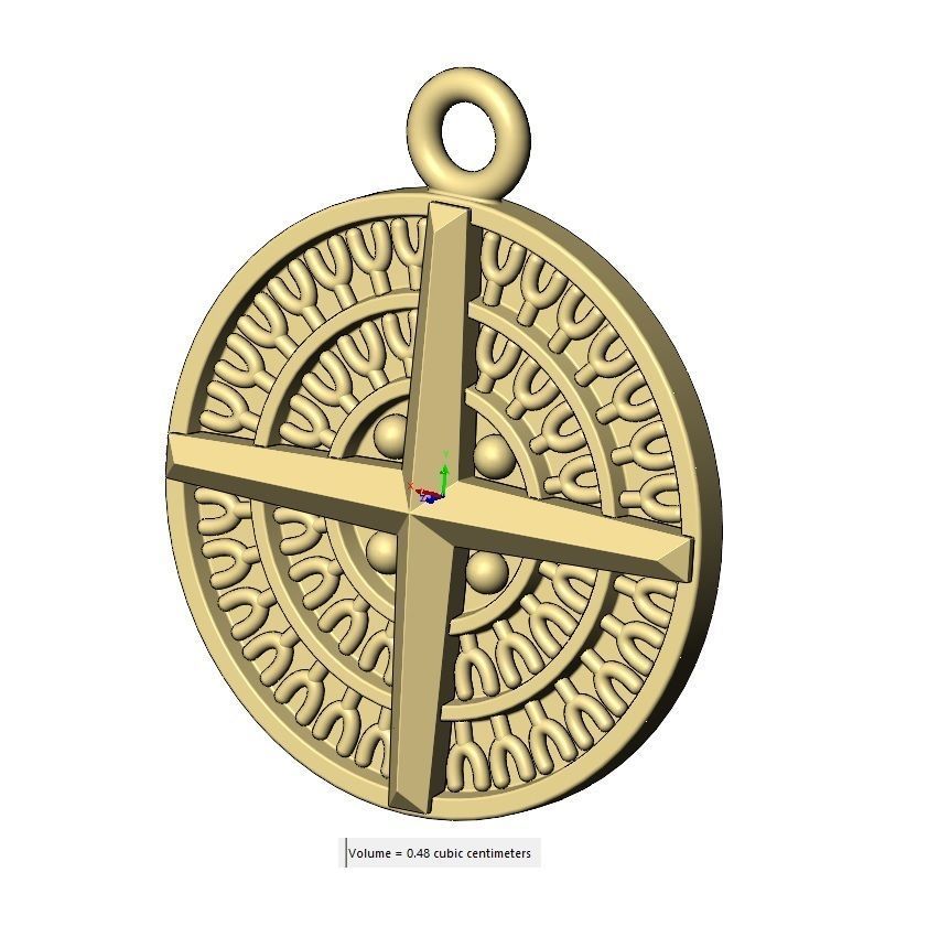 Viking compass pendant and bracelet charm 3D print model_15