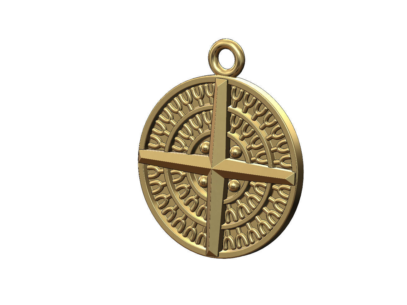 Viking compass pendant and bracelet charm 3D print model_3