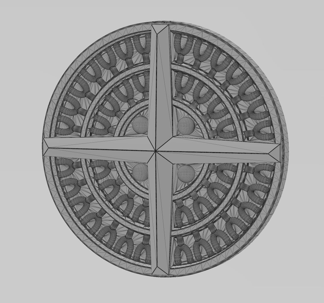 Viking compass pendant and bracelet charm 3D print model_14