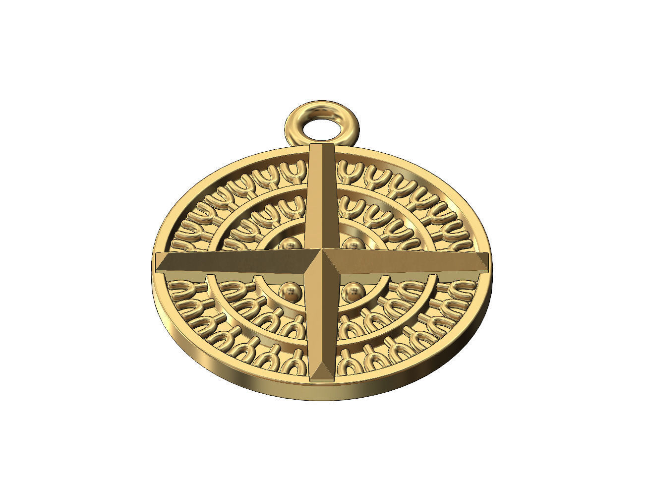 Viking compass pendant and bracelet charm 3D print model_4