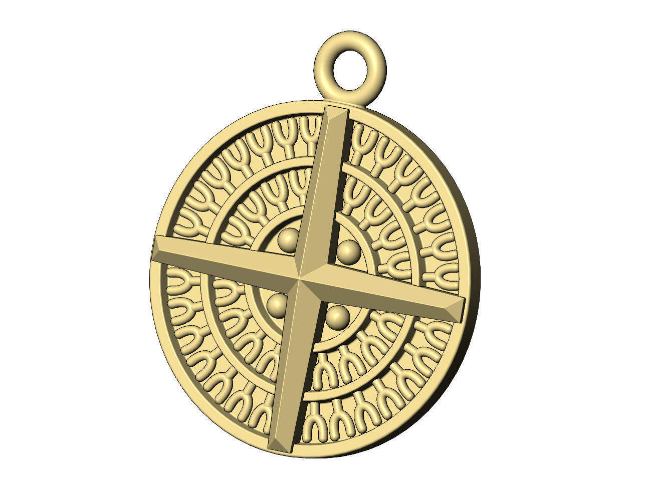 Viking compass pendant and bracelet charm 3D print model_10