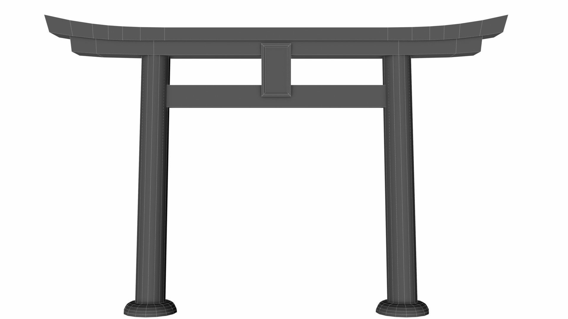 Torii gate nakayama type Low-poly 3D model_8
