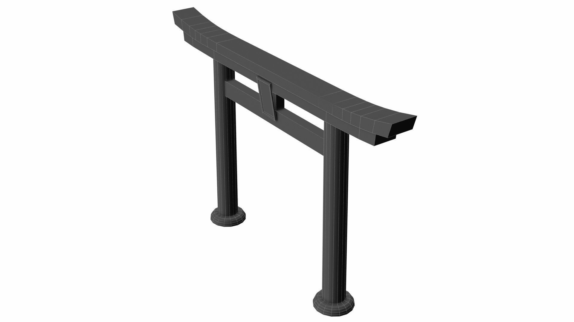 Torii gate nakayama type Low-poly 3D model_9