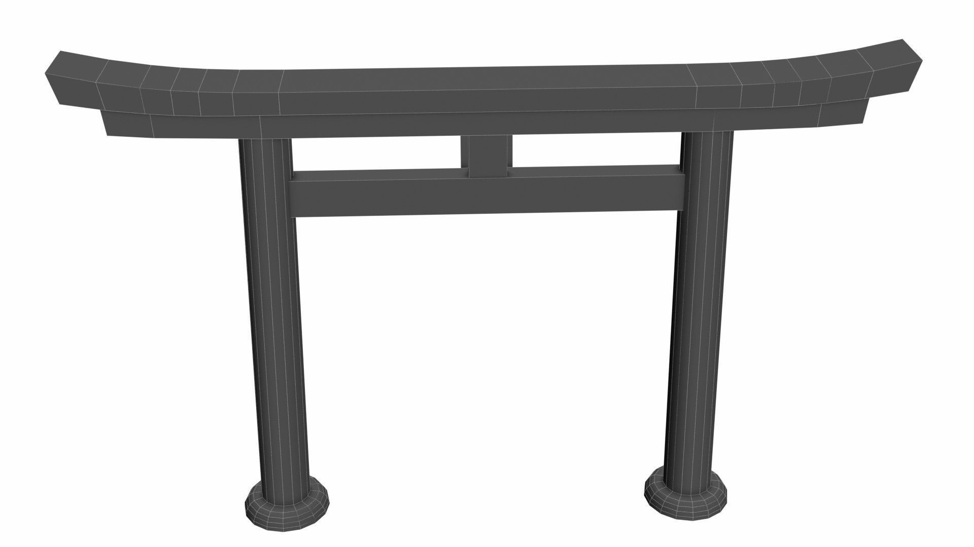 Torii gate nakayama type Low-poly 3D model_10
