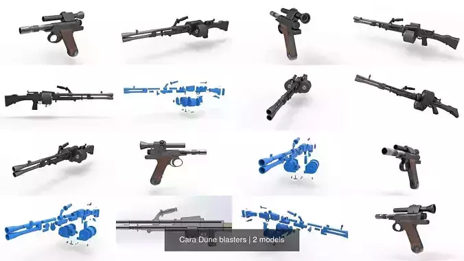 Cara Dune blasters 3D Model Collection