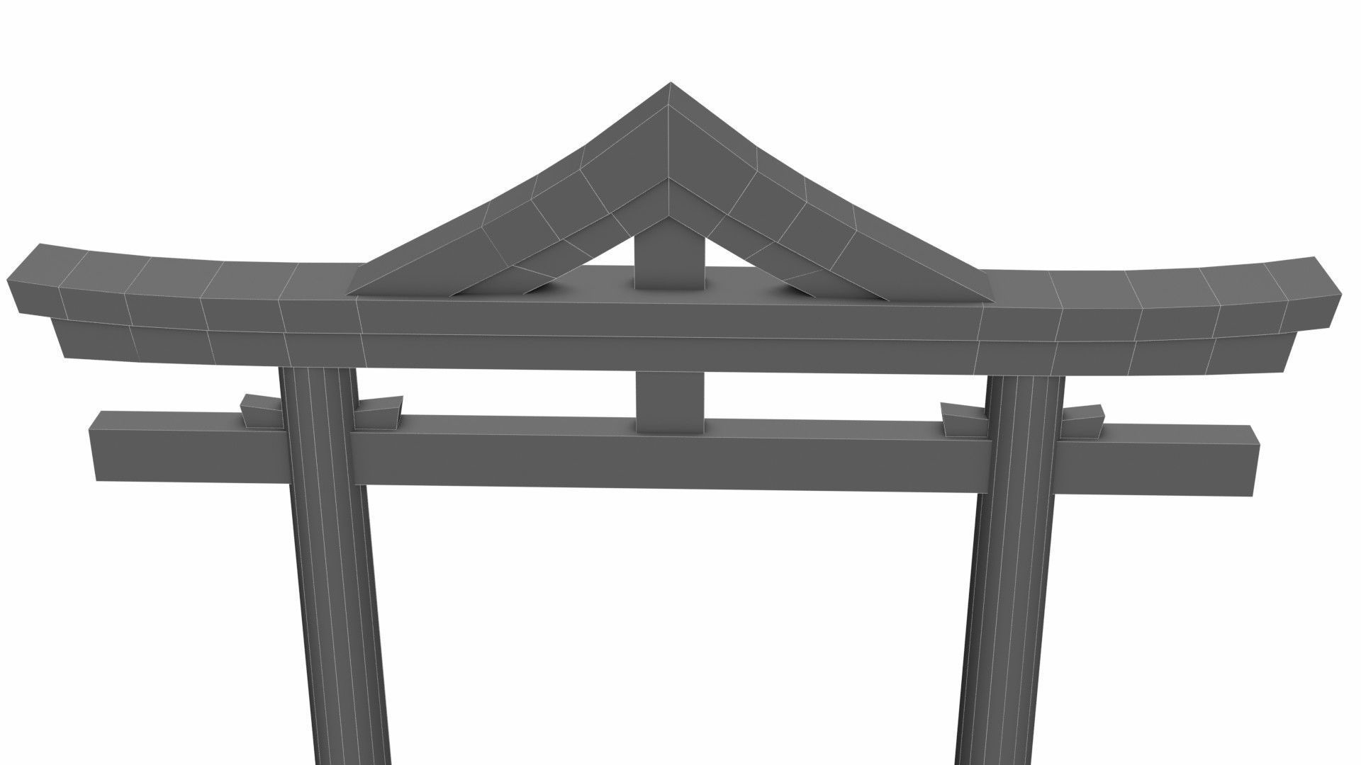 Torii gate  Low-poly 3D model_10