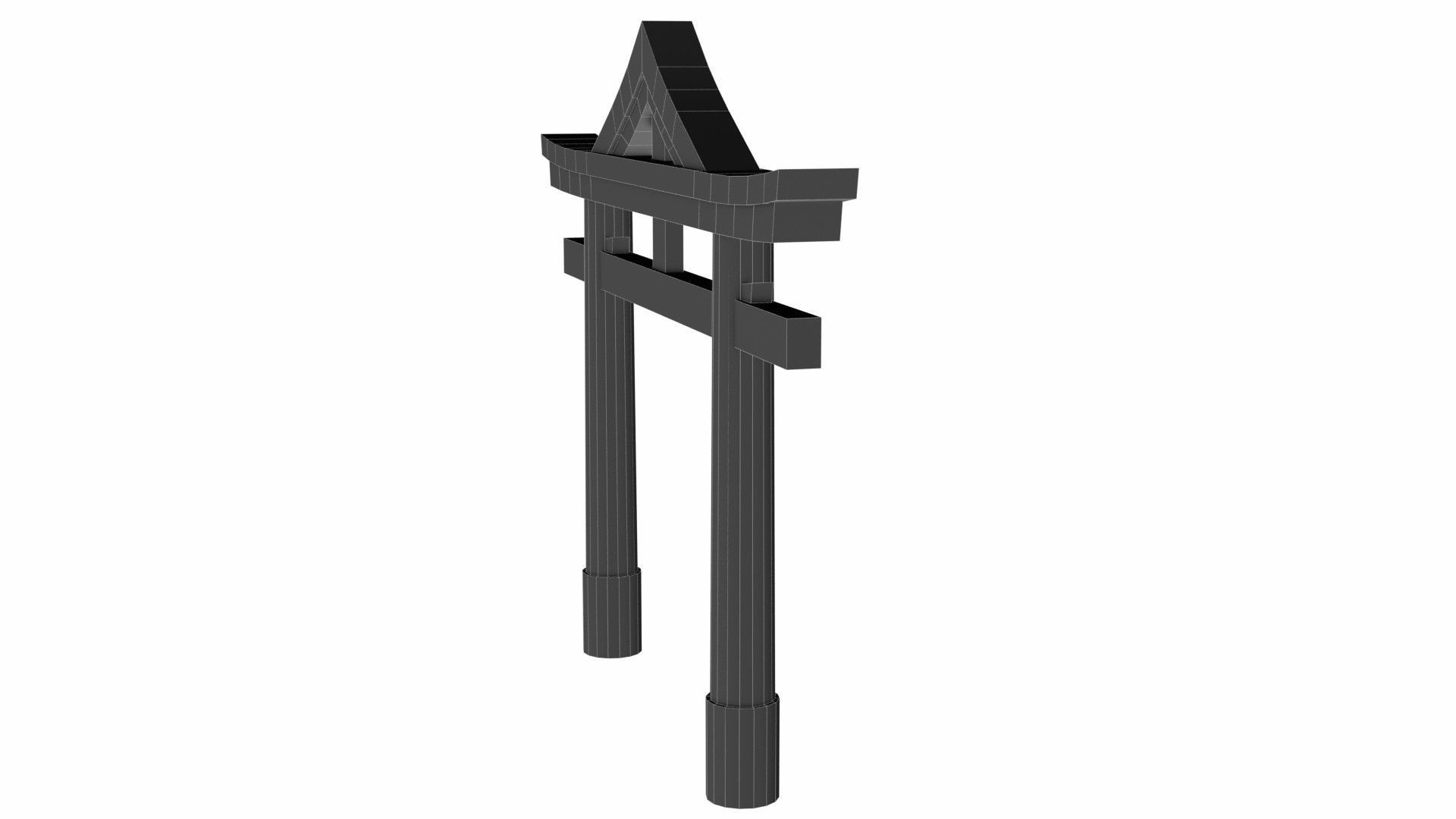 Torii gate  Low-poly 3D model_8