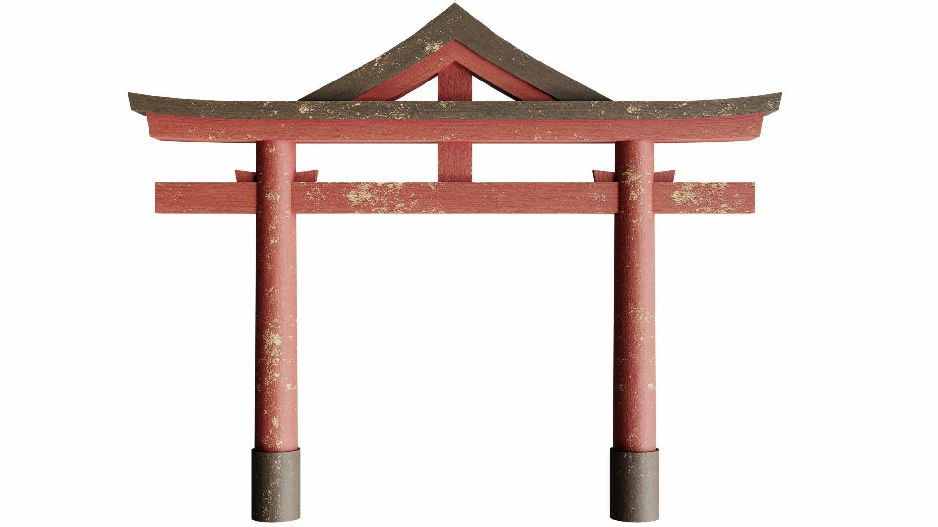 Torii gate  Low-poly 3D model_1