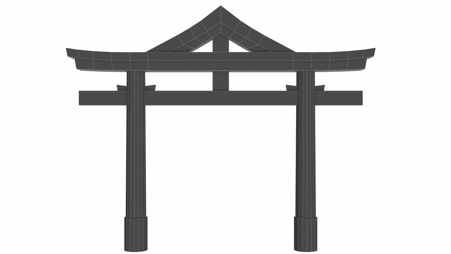 Torii gate  Low-poly 3D model_7