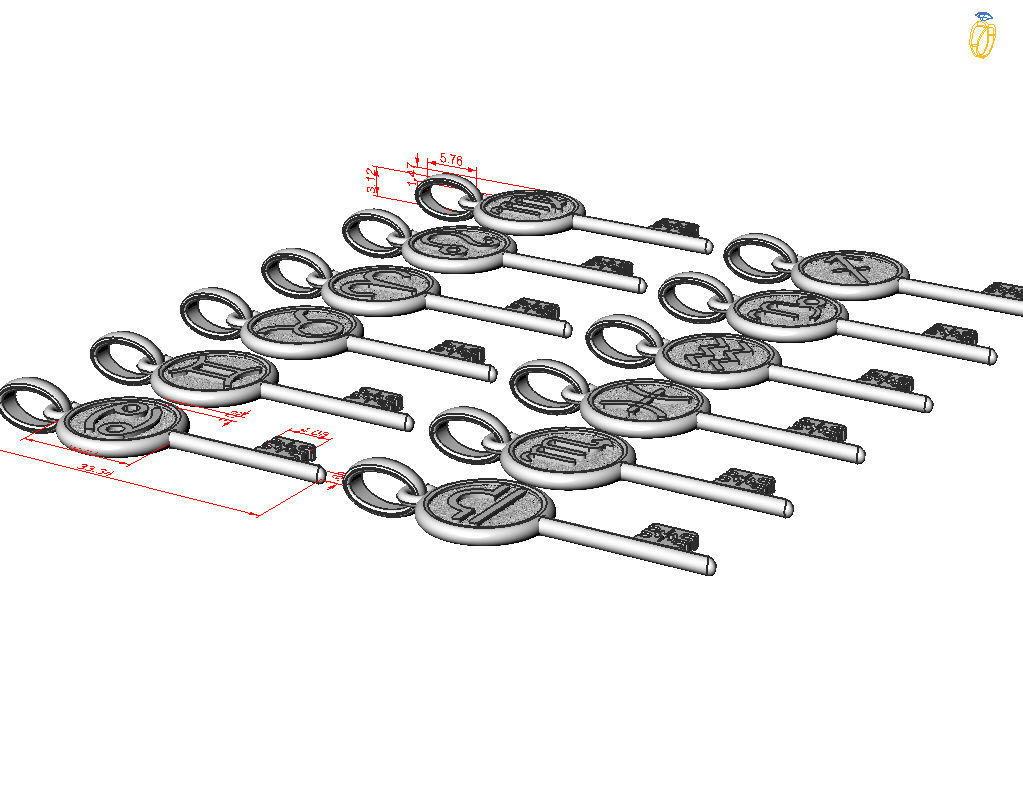 Collection of Zodiac sign pendants 3D print model_47