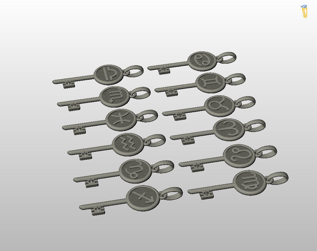 Collection of Zodiac sign pendants 3D print model_24