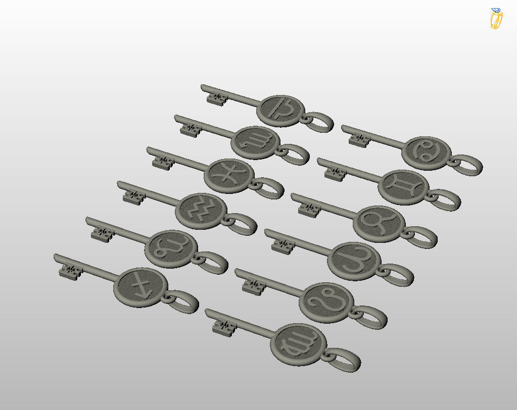 Collection of Zodiac sign pendants 3D print model_25