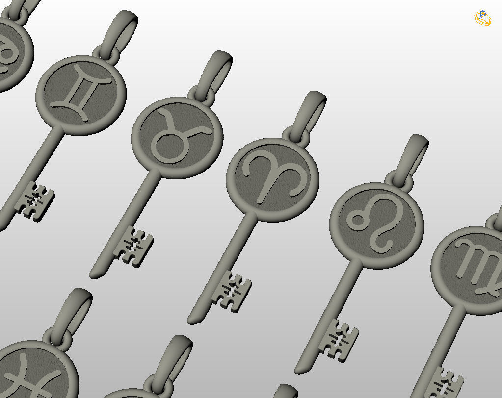 Collection of Zodiac sign pendants 3D print model_35
