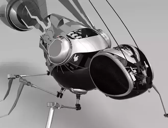 robotic bee Low-poly 3D model