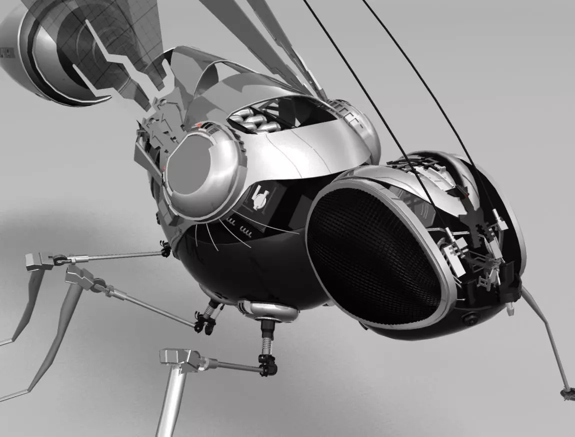 robotic bee Low-poly 3D model_0