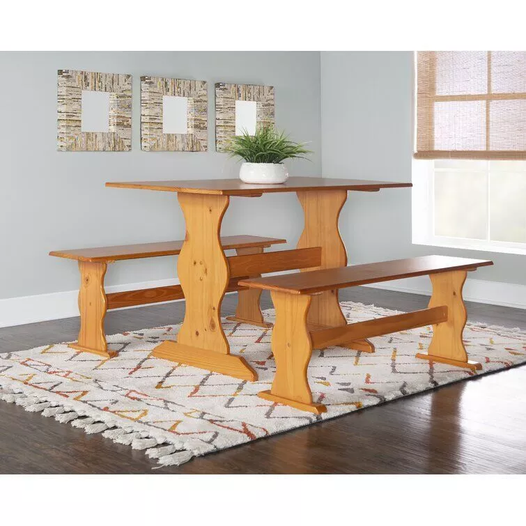 Patty Pine Breakfast Nook Diner Table Set 3D model