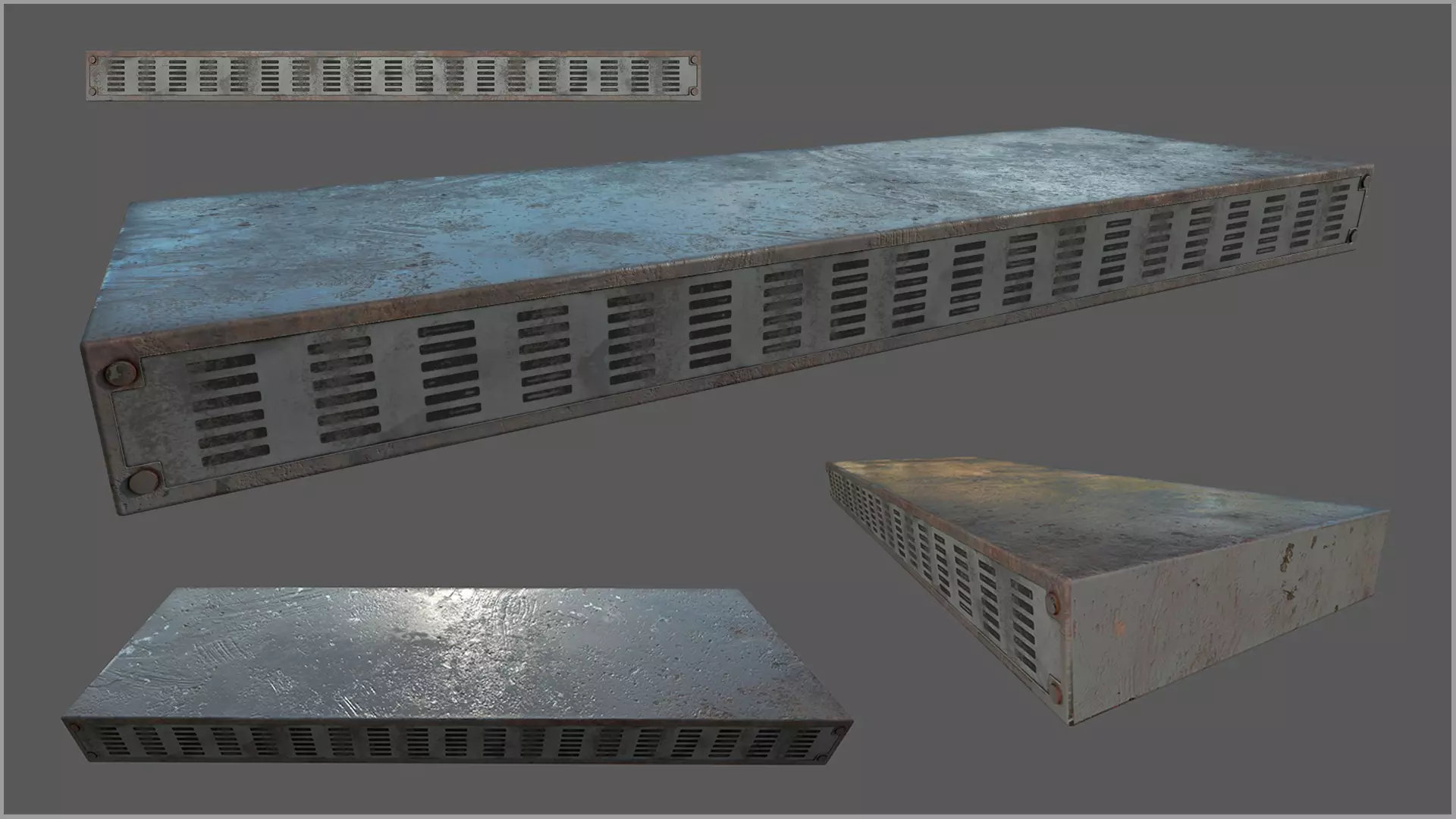 Server Rack - Low-poly Cooling Plug - Vent Console Low-poly 3D model_0